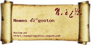 Nemes Ágoston névjegykártya