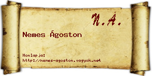 Nemes Ágoston névjegykártya